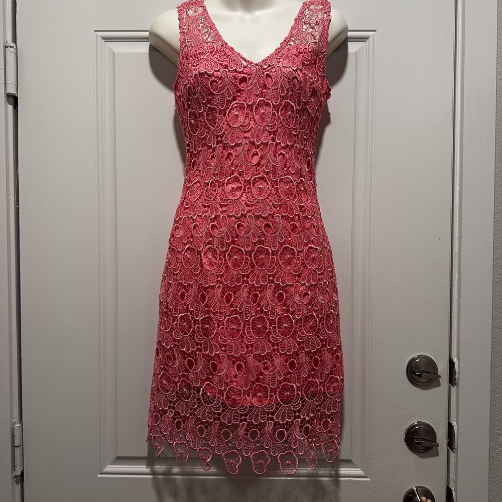 Elegant Pink Lace Dress